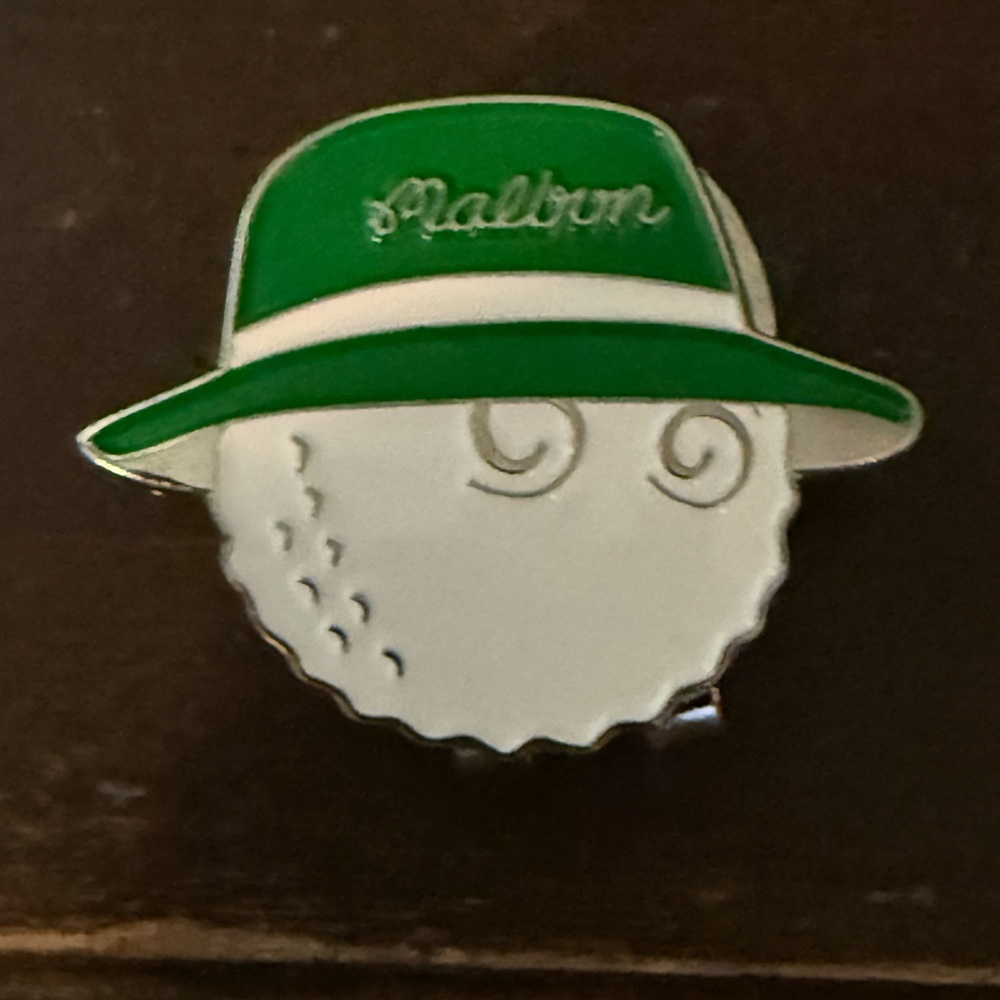 Green and White Golf Hat Pin